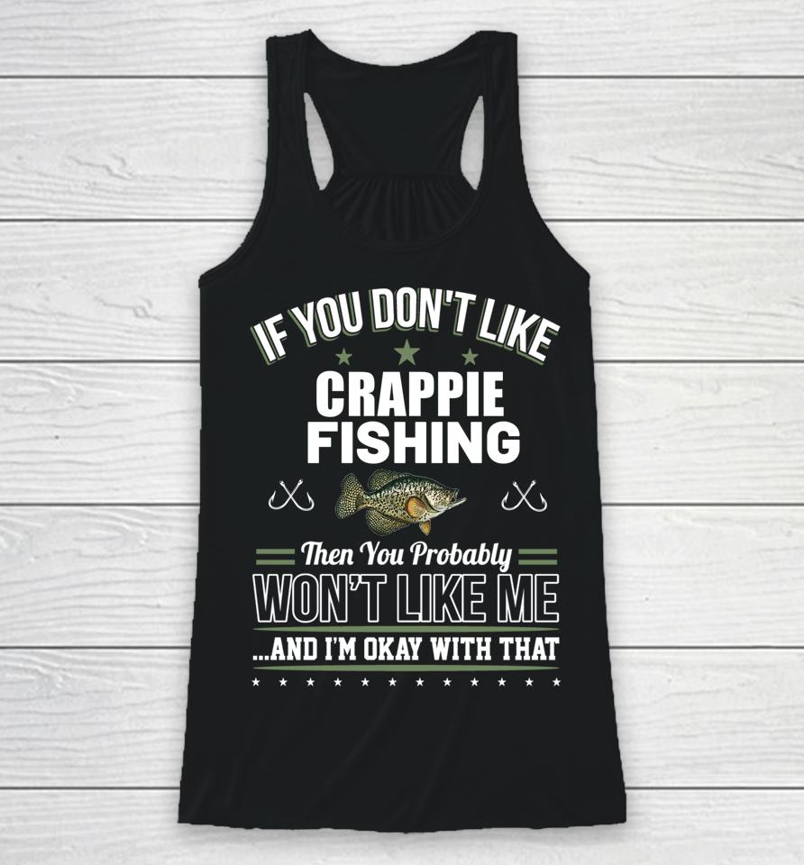 Men's Birthday Father's Day Funny Crappie Fishing Racerback Tank