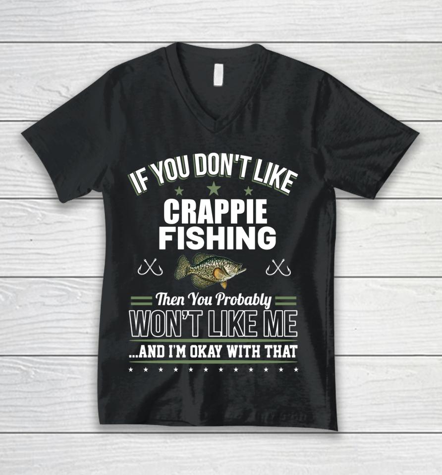 Men's Birthday Father's Day Funny Crappie Fishing Unisex V-Neck T-Shirt