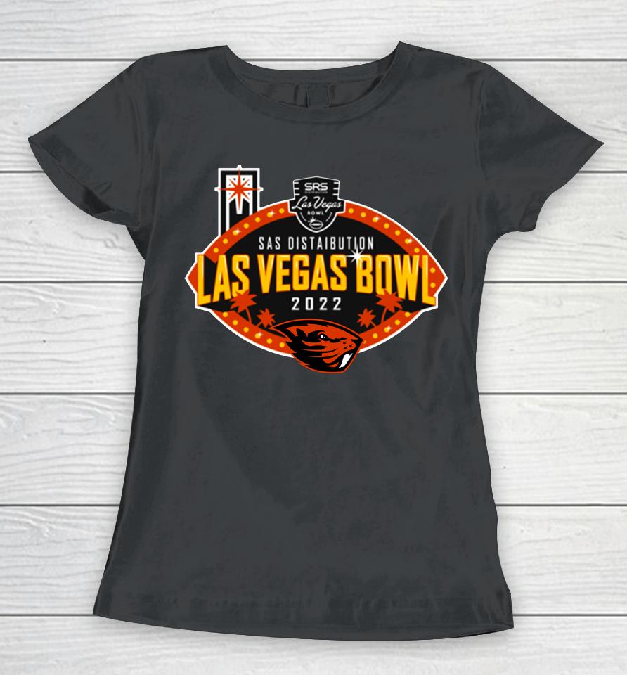 Men's Black 2022 Las Vegas Bowl Playoff Oregon State Beavers Women T-Shirt