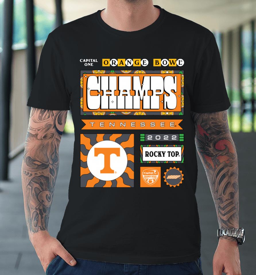 Men's Black 2023 Orange Bowl Tennessee Volunteers Champions Premium T-Shirt