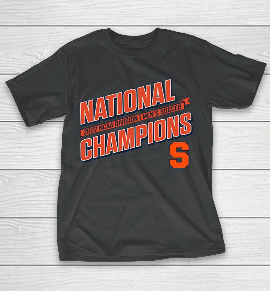 Men's Black Fanatics Syracuse Orange 2022 Ncaa Men's Soccer National Champions T-Shirt