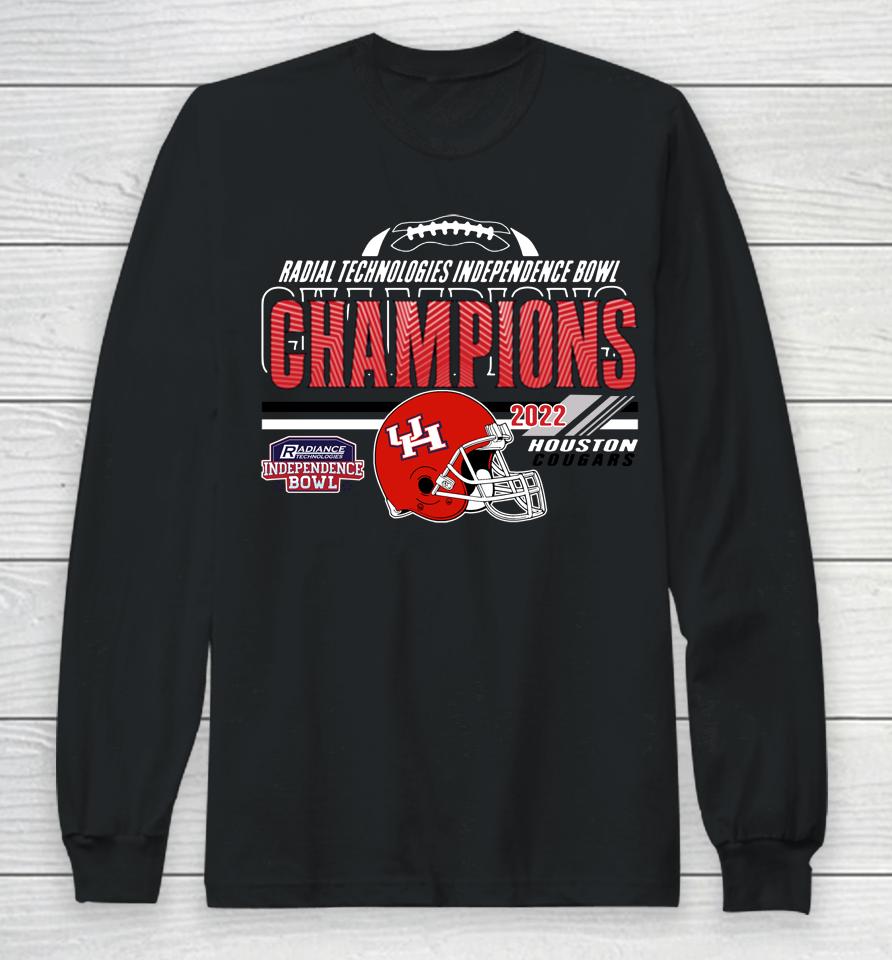 Men's Black Houston Cougars 2022 Independence Bowl Champion Long Sleeve T-Shirt