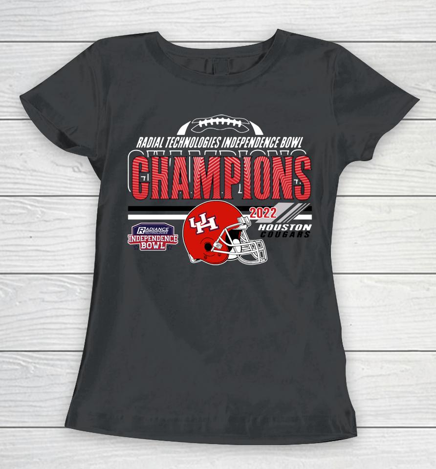 Men's Black Houston Cougars 2022 Independence Bowl Champion Women T-Shirt