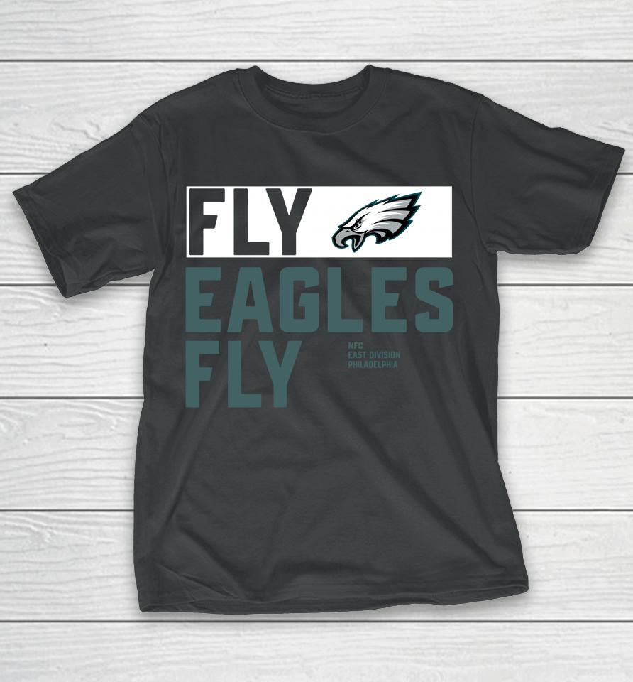Men's Black Philadelphia Eagles Anthracite Fly Eagles Fly T-Shirt