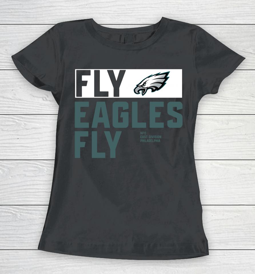Men's Black Philadelphia Eagles Anthracite Fly Eagles Fly Women T-Shirt