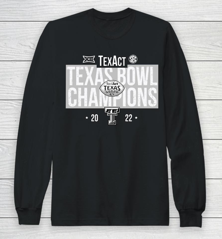 Men's Black Texas Bowl Champions Texas Tech Red Raiders 2022 Long Sleeve T-Shirt