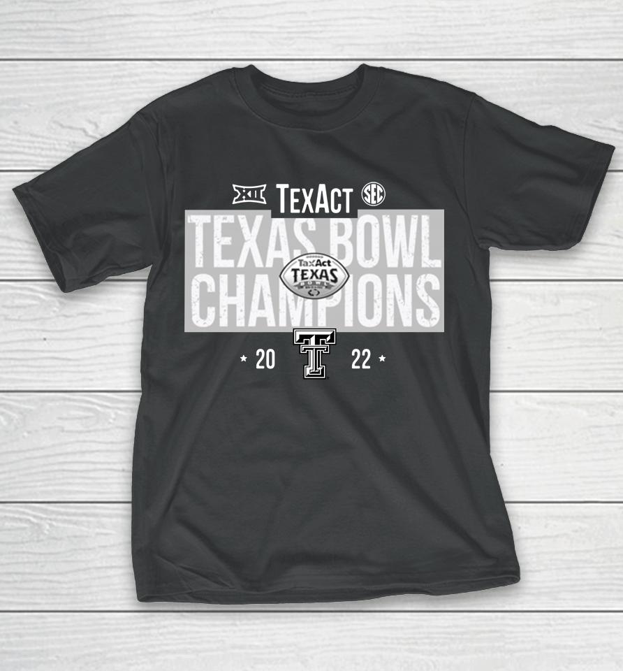 Men's Black Texas Bowl Champions Texas Tech Red Raiders 2022 T-Shirt