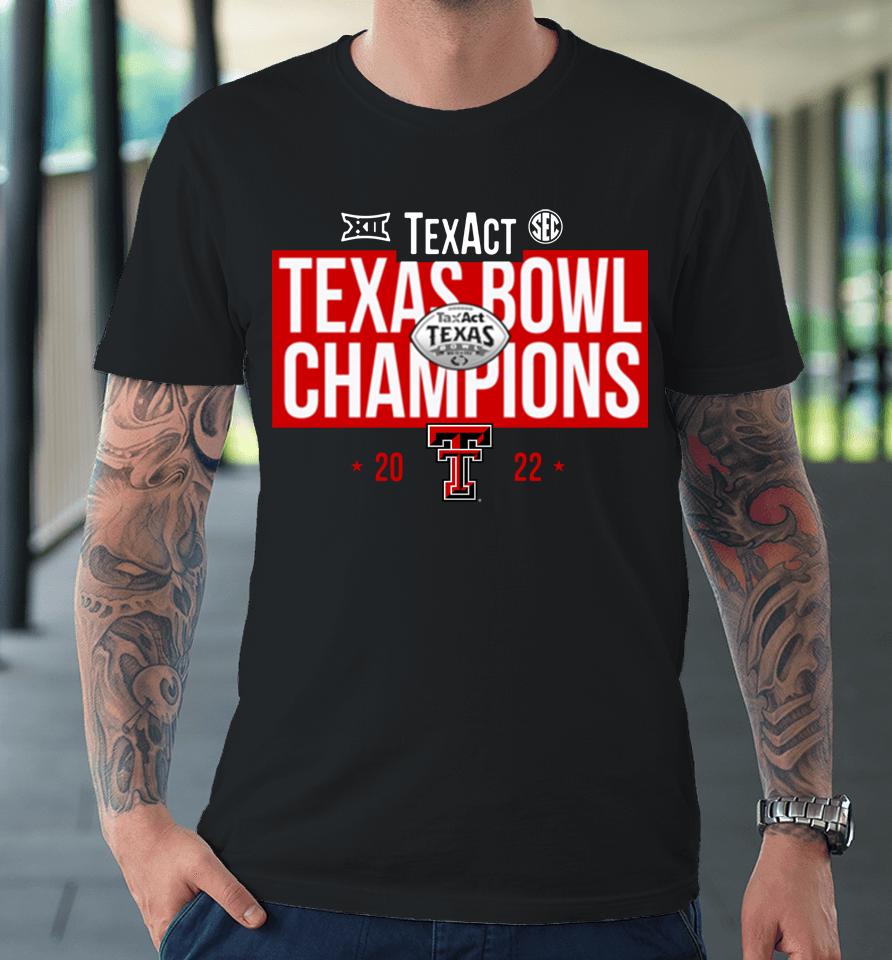 Men's Black Texas Tech Red Raiders 2022 Texas Bowl Champions Premium T-Shirt