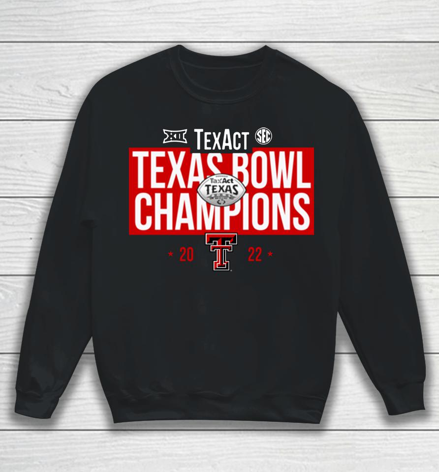 Men's Black Texas Tech Red Raiders 2022 Texas Bowl Champions Sweatshirt