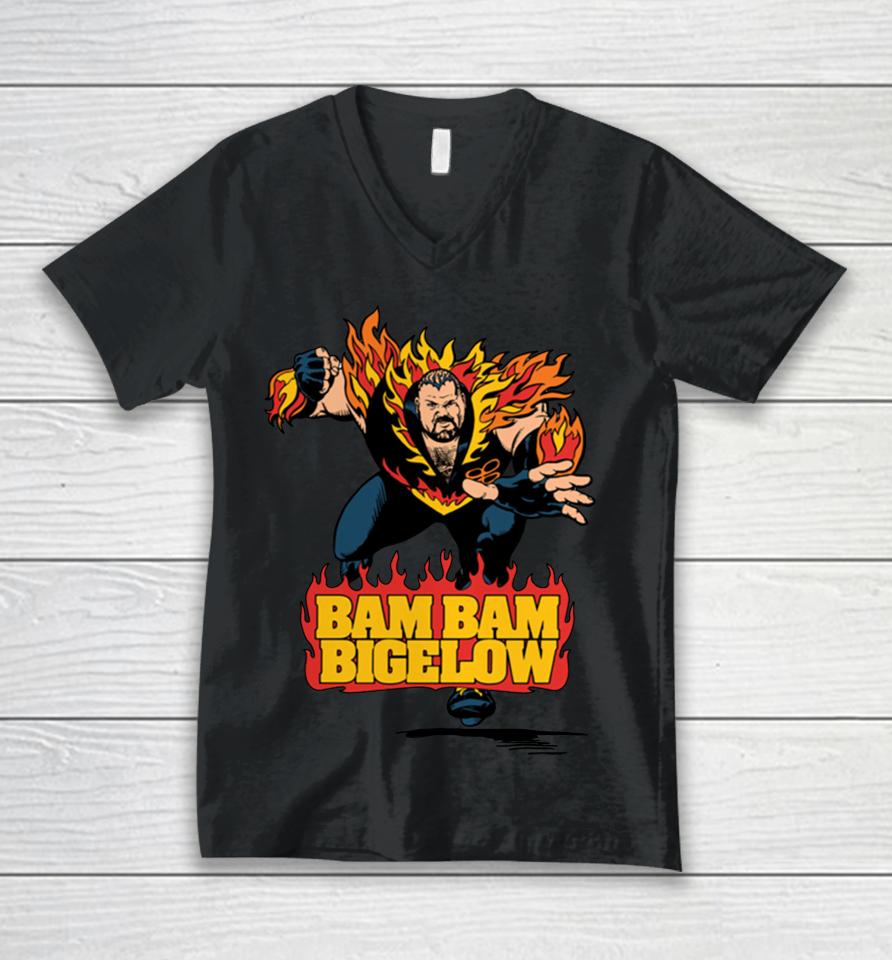 Men's Black Wwe Bam Bam Bigelow Fanatics Illustrated Unisex V-Neck T-Shirt