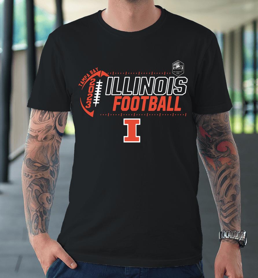 Men's Blue 84 Illinois Fighting Illini 2023 Reliaquest Bowl Premium T-Shirt