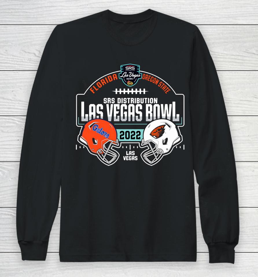Men's Blue 84 Oregon State Beavers Vs Florida Gators 2022 Las Vegas Bowl Matchup Long Sleeve T-Shirt