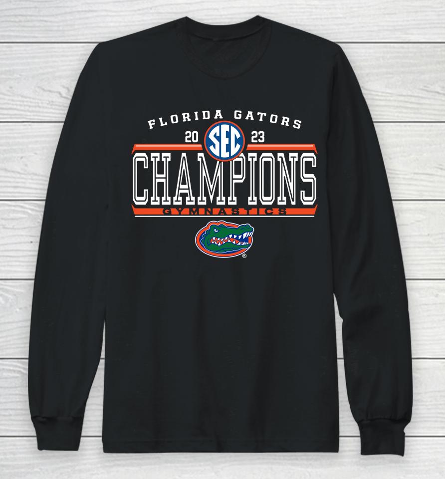 Men's Blue 84 Royal Florida Gators 2023 Sec Gymnastics Regular Season Champions Locker Room Long Sleeve T-Shirt
