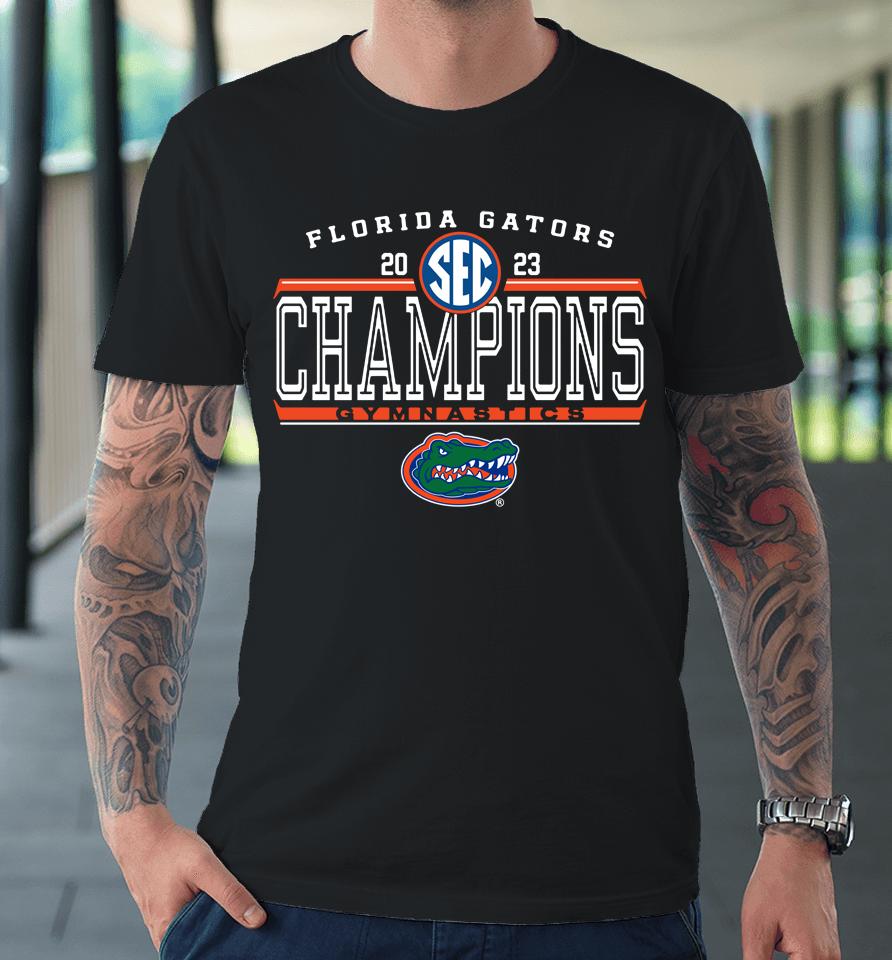 Men's Blue 84 Royal Florida Gators 2023 Sec Gymnastics Regular Season Champions Locker Room Premium T-Shirt