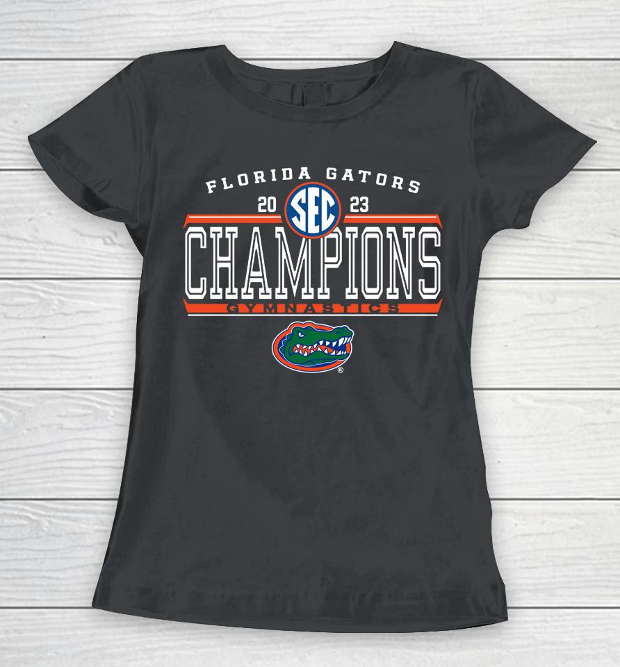 Men's Blue 84 Royal Florida Gators 2023 Sec Gymnastics Regular Season Champions Locker Room Women T-Shirt