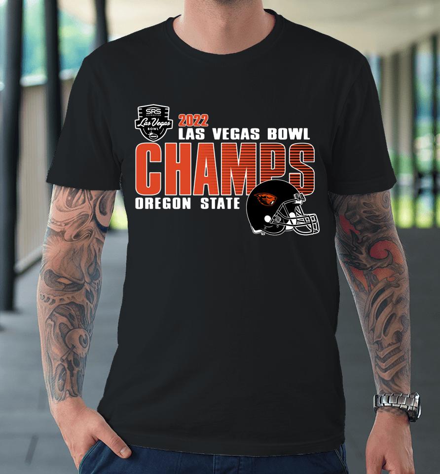 Men's Blue84 Black Oregon State Beavers 2022 Las Vegas Bowl Champions Premium T-Shirt