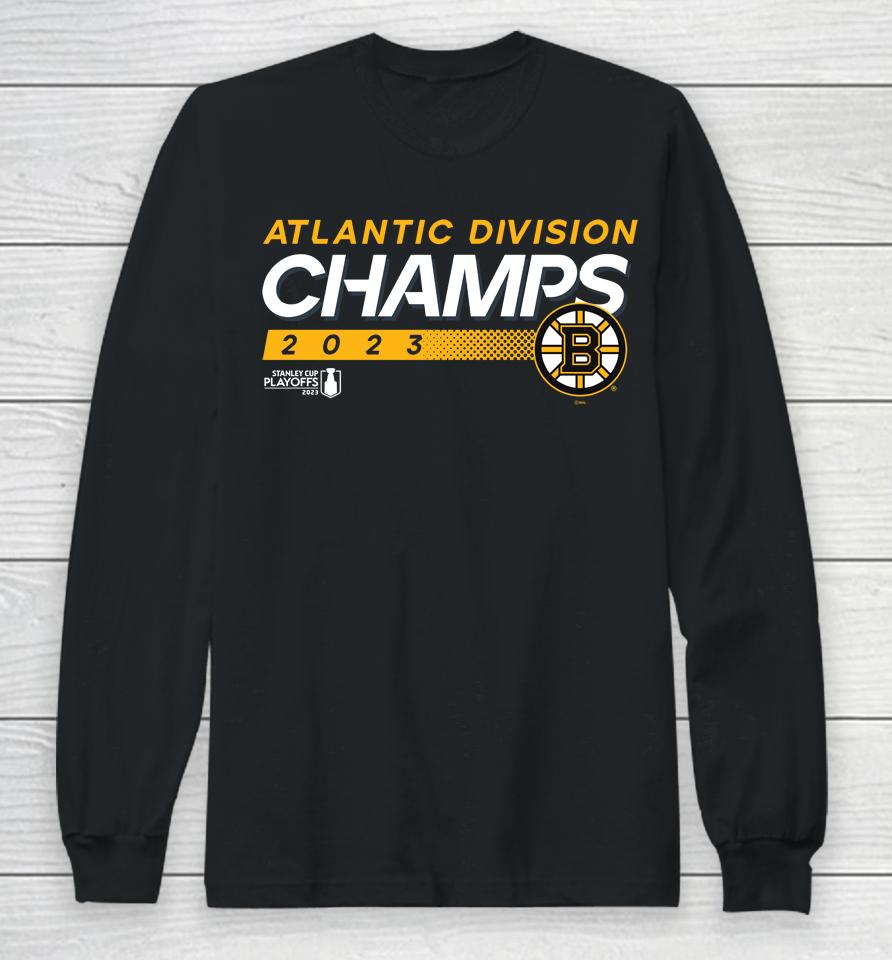 Men's Boston Bruins Fanatics Branded Black 2023 Atlantic Division Champions Long Sleeve T-Shirt
