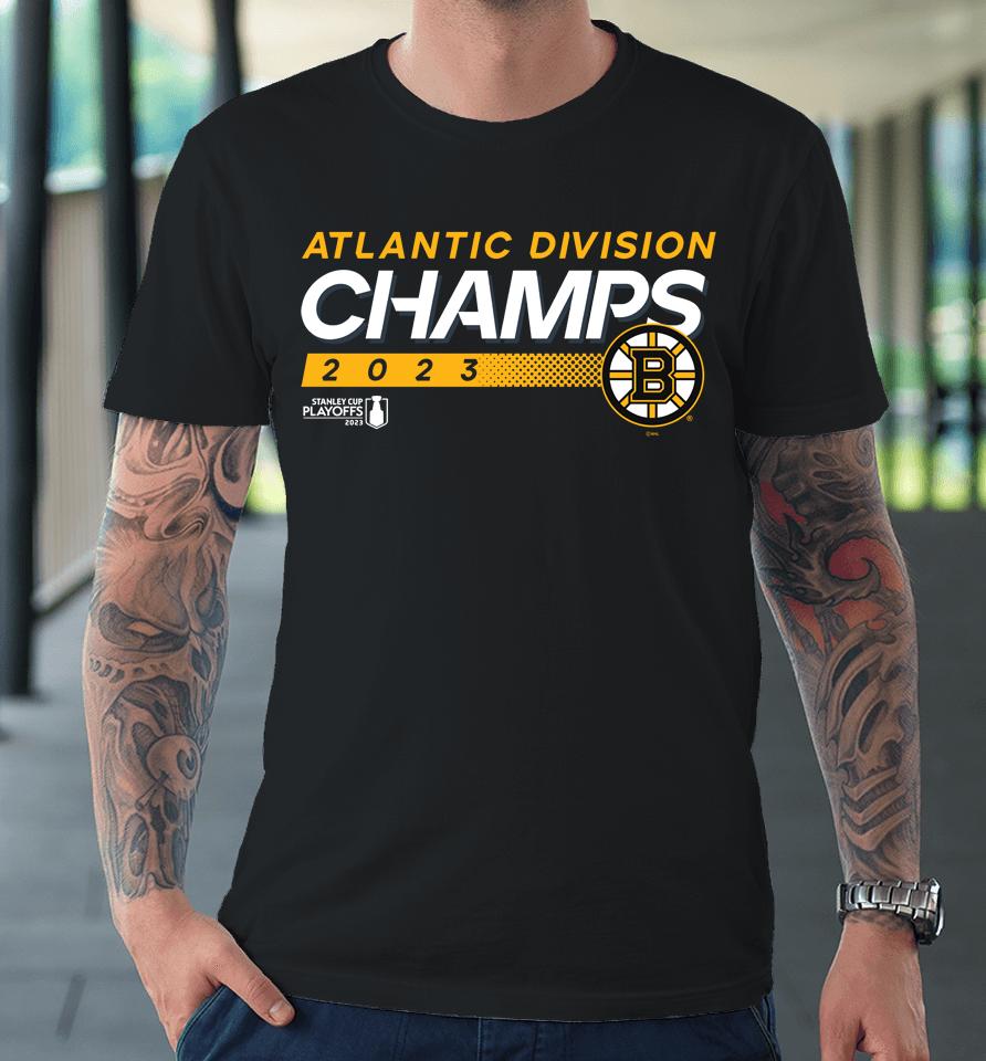 Men's Boston Bruins Fanatics Branded Black 2023 Atlantic Division Champions Premium T-Shirt