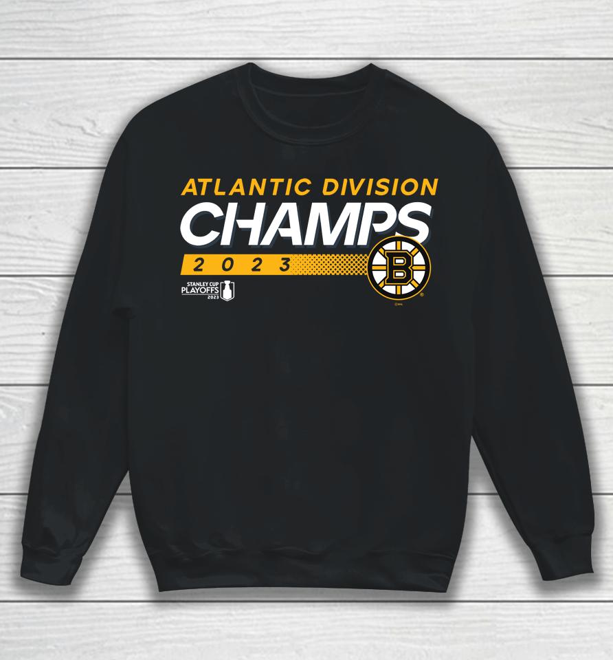 Men's Boston Bruins Fanatics Branded Black 2023 Atlantic Division Champions Sweatshirt