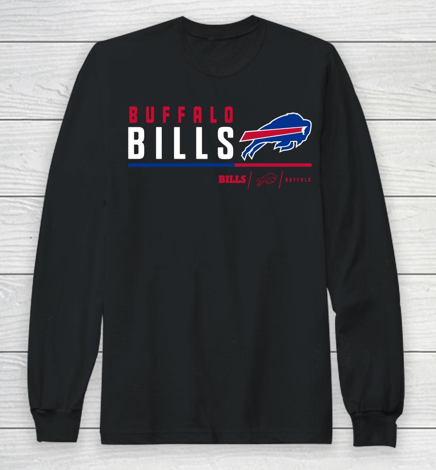 Men's Buffalo Bills Anthracite Prime Logo Name Split Long Sleeve T-Shirt