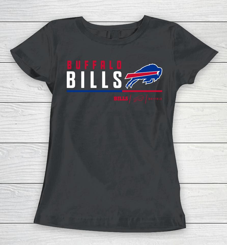 Men's Buffalo Bills Anthracite Prime Logo Name Split Women T-Shirt