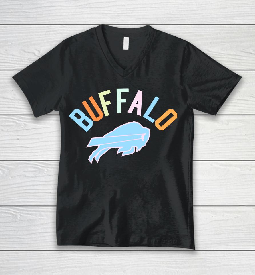 Men's Buffalo Bills Pro Standard Black Neon Graphic Unisex V-Neck T-Shirt