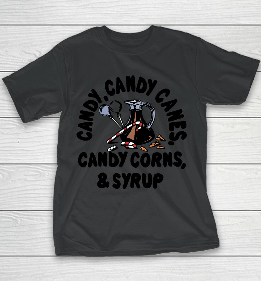 Men's Candy Candy Canes Candy Corns And Syrup Youth T-Shirt
