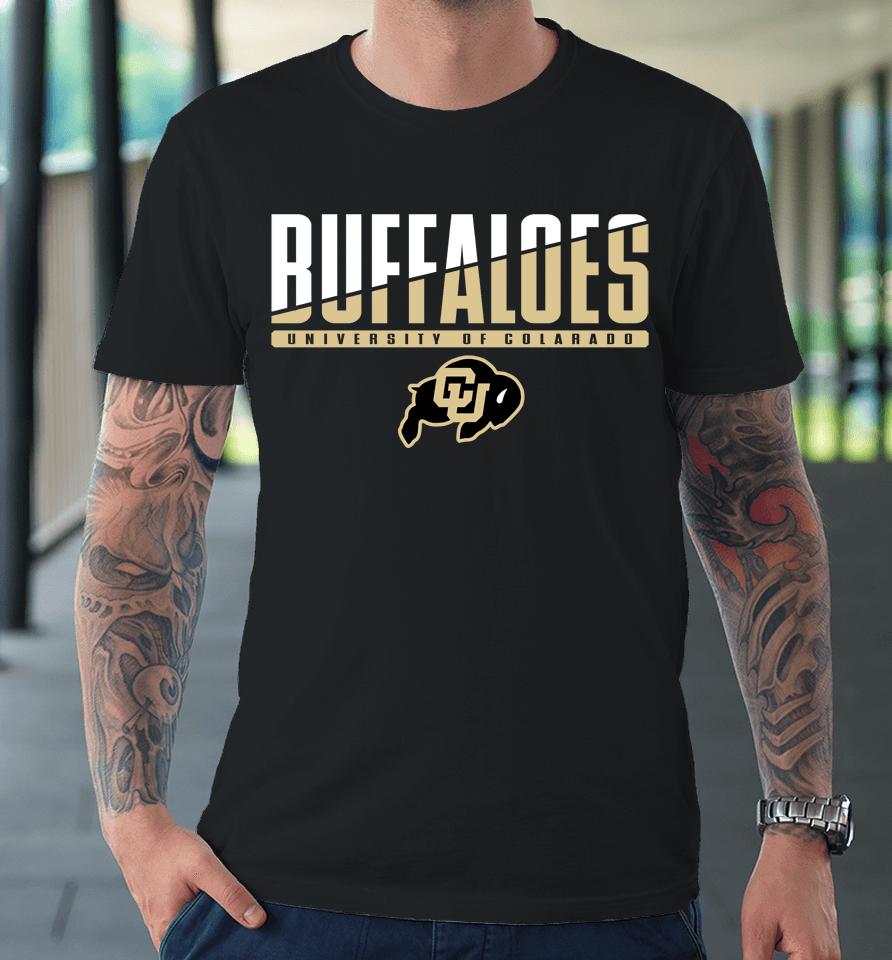 Men's Champion Black Colorado Buffaloes Wordmark Slash Premium T-Shirt