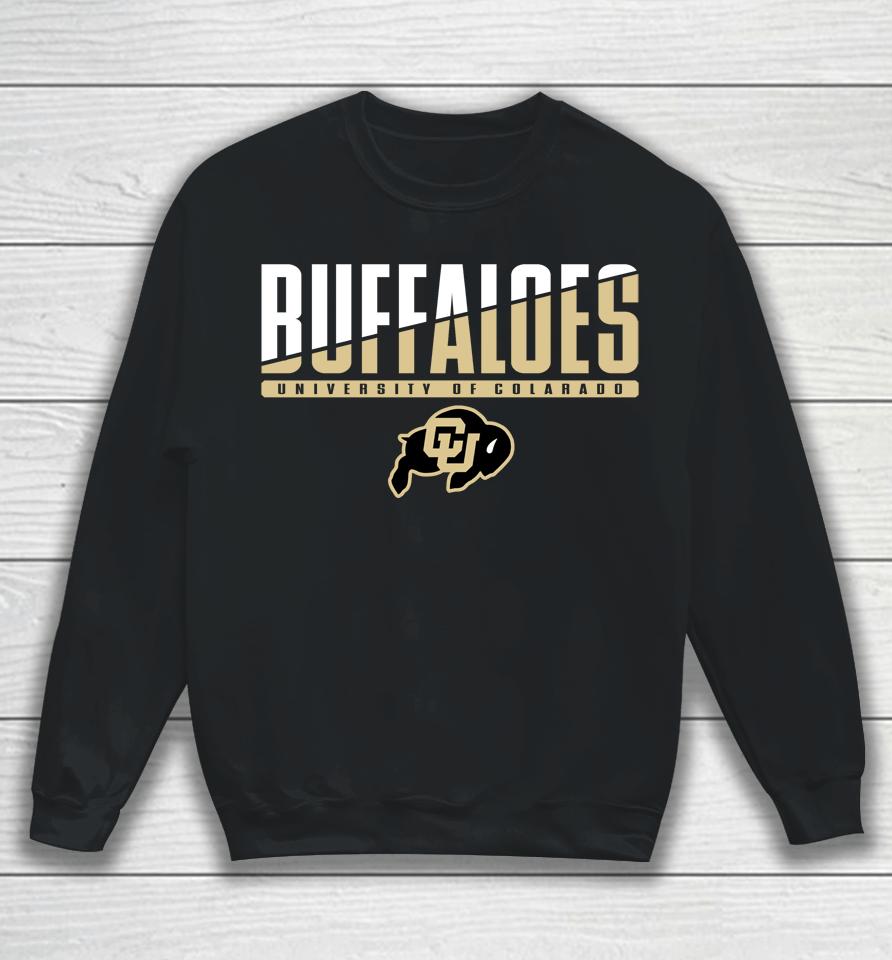 Men's Champion Black Colorado Buffaloes Wordmark Slash Sweatshirt