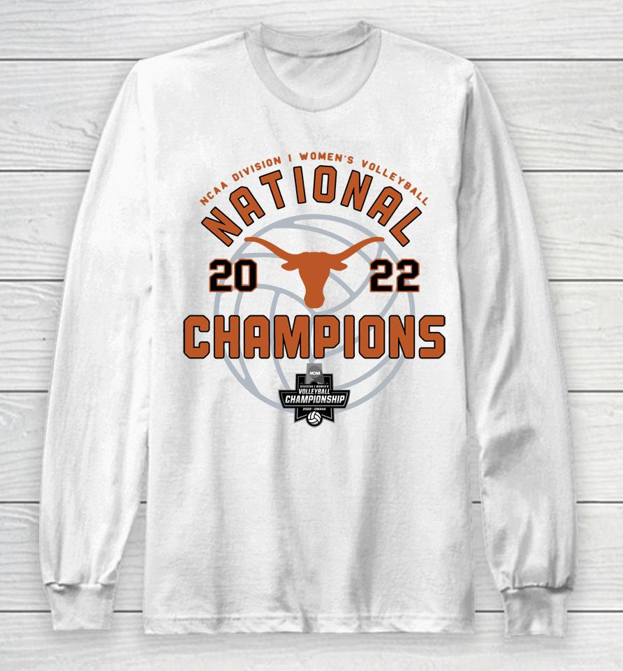 Men's Champion White Texas Longhorns 2022 Women's Volleyball National Champions Locker Room Long Sleeve T-Shirt