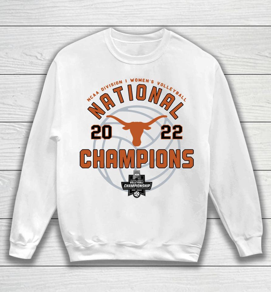 Men's Champion White Texas Longhorns 2022 Women's Volleyball National Champions Locker Room Sweatshirt