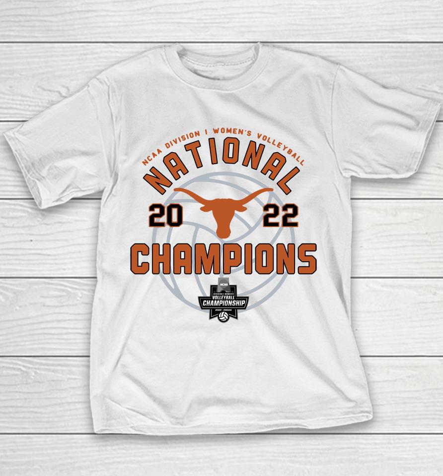 Men's Champion White Texas Longhorns 2022 Women's Volleyball National Champions Locker Room Youth T-Shirt