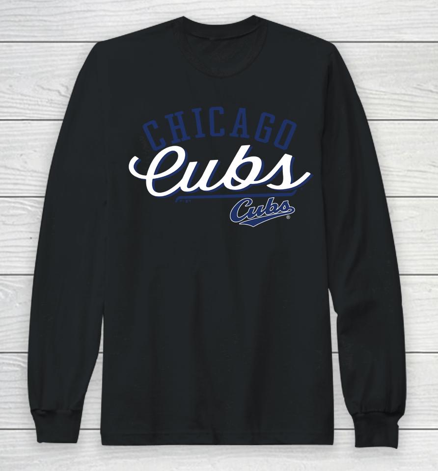 Men's Chicago Cubs Fanatics Branded Heather Gray Simplicity Long Sleeve T-Shirt