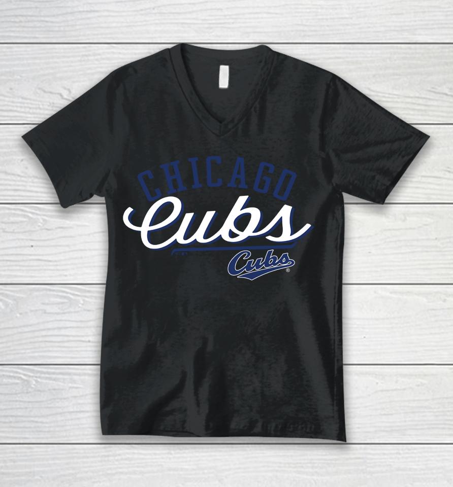 Men's Chicago Cubs Fanatics Branded Heather Gray Simplicity Unisex V-Neck T-Shirt