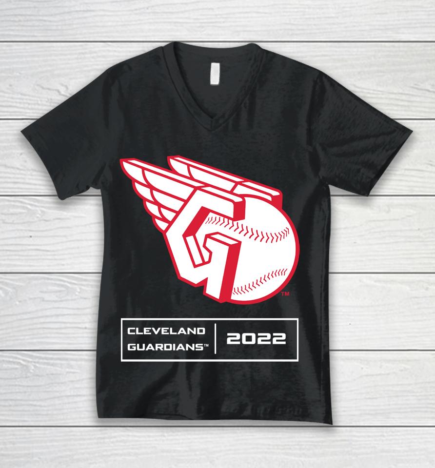 Men's Cleveland Guardians Anthracite Season Pattern 2022 Unisex V-Neck T-Shirt