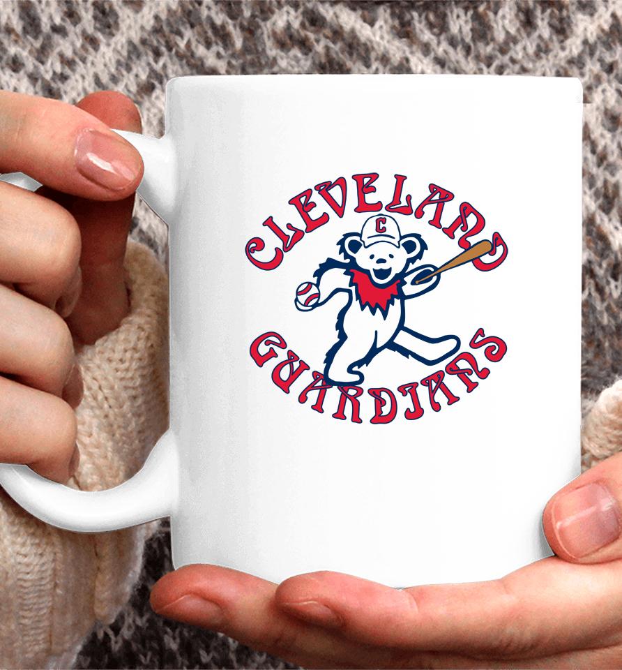 Men's Cleveland Guardians Homage Gray Grateful Dead Tri-Blend Coffee Mug