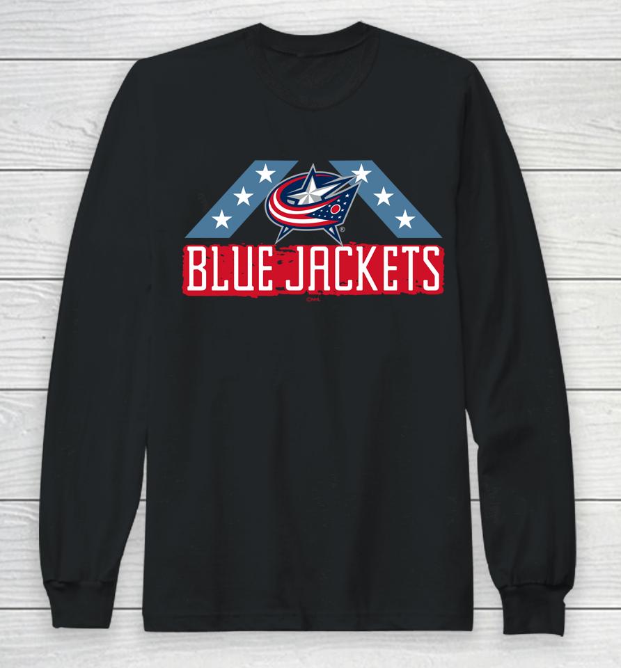 Men's Columbus Blue Jackets Fanatics Branded Black Team Jersey Inspired Long Sleeve T-Shirt