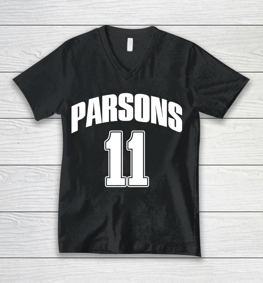 Men's Dallas Cowboys Micah Parsons Pro Standard Navy Player Unisex V-Neck T-Shirt