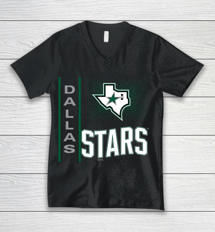 Men's Dallas Stars Fanatics Branded Black Team Jersey Inspired Unisex V-Neck T-Shirt