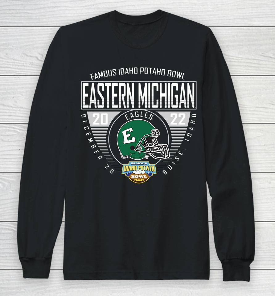 Men's Eastern Michigan 2022 Potato Bowl Helmet Logo Long Sleeve T-Shirt
