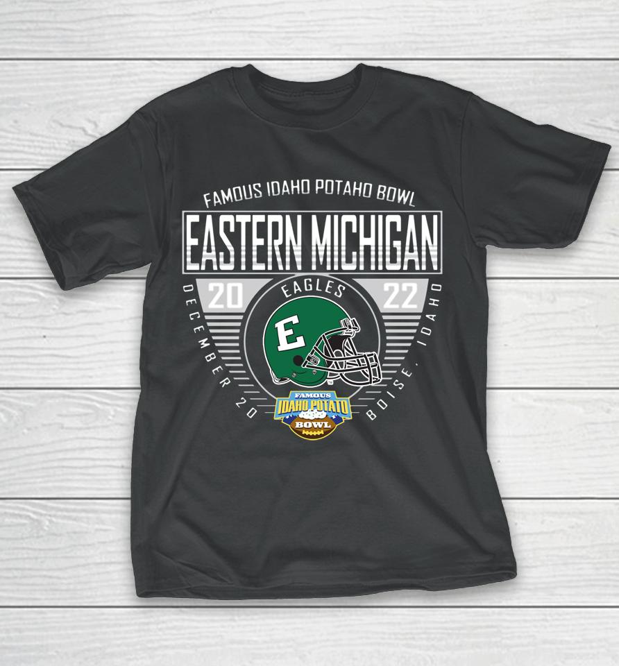 Men's Eastern Michigan 2022 Potato Bowl Helmet Logo T-Shirt