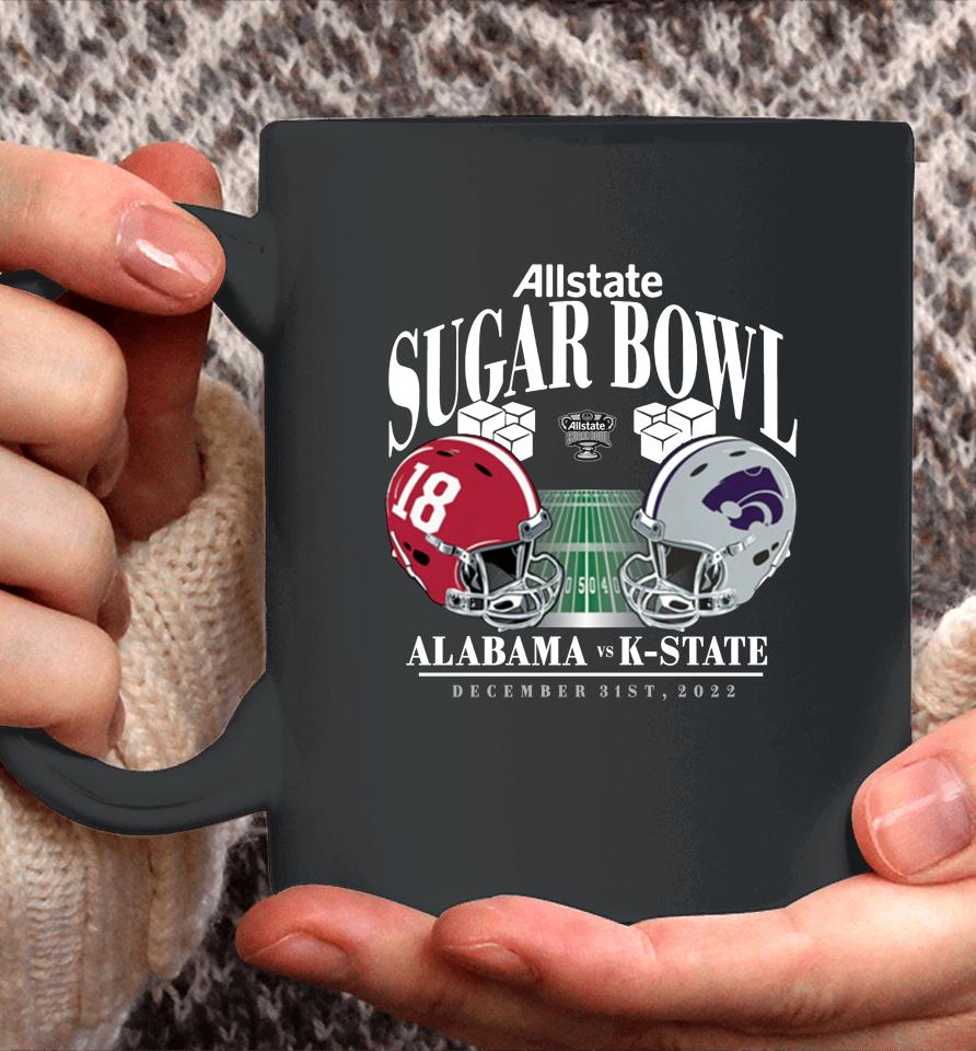 Men's Fanatics Alabama Crimson Tide Vs Kansas State Wildcats 2022 Sugar Bowl Matchup Old School Coffee Mug