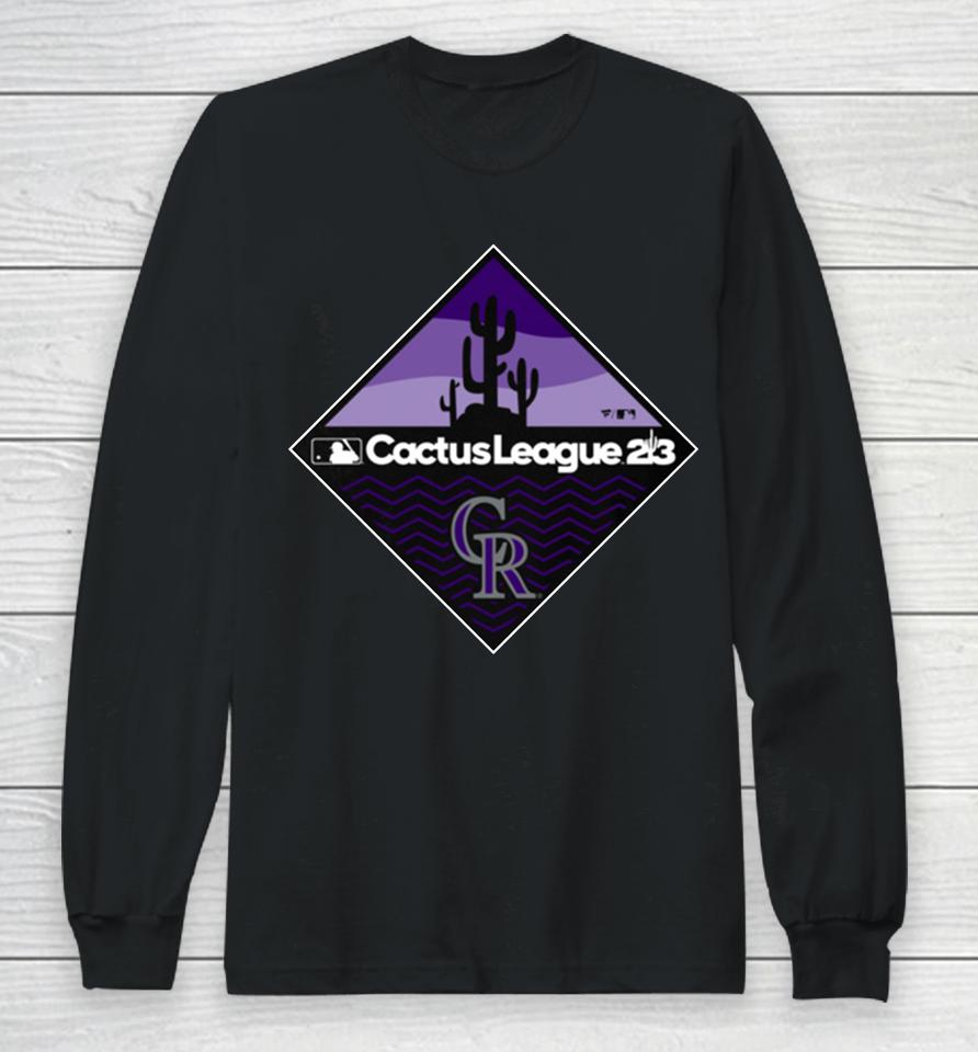 Men's Fanatics Branded Black Colorado Rockies 2023 Mlb Spring Training Diamond Long Sleeve T-Shirt