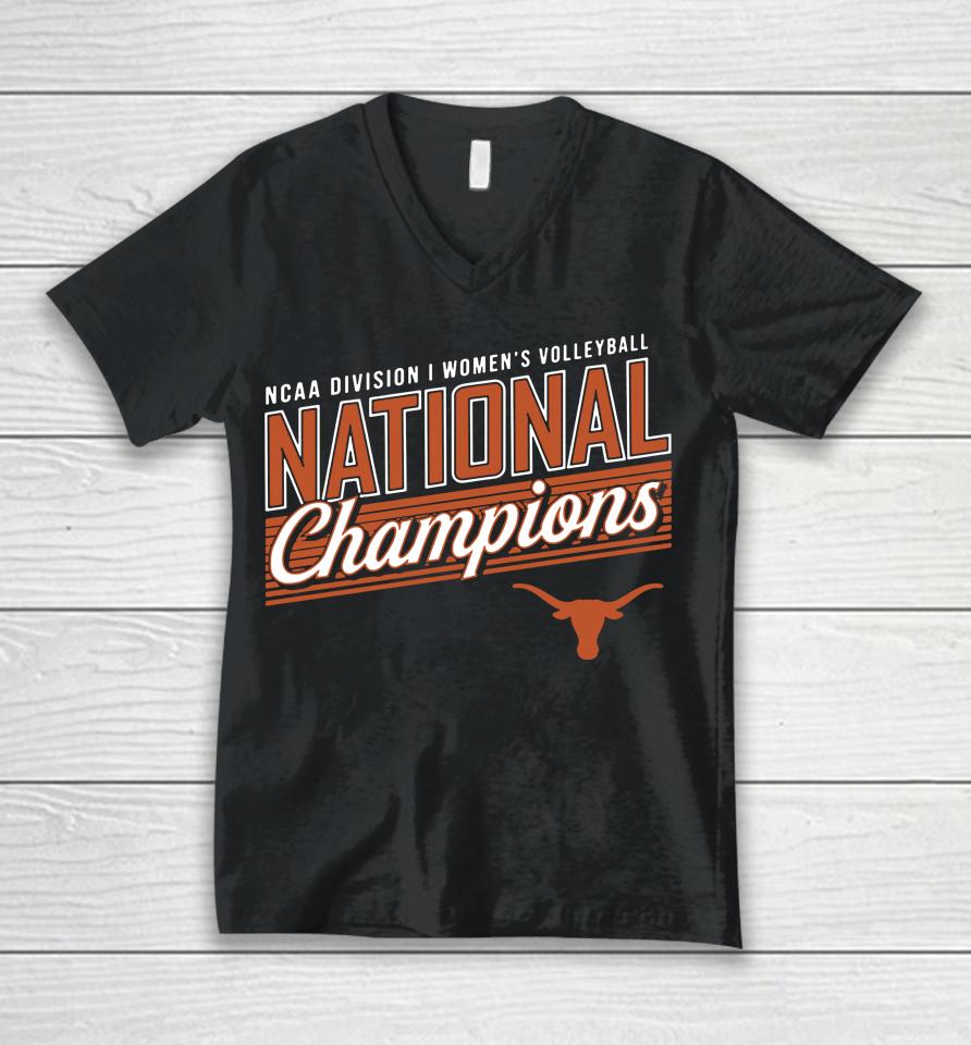 Men's Fanatics Branded Charcoal Texas Longhorns 2022 Women's Volleyball National Champions Unisex V-Neck T-Shirt
