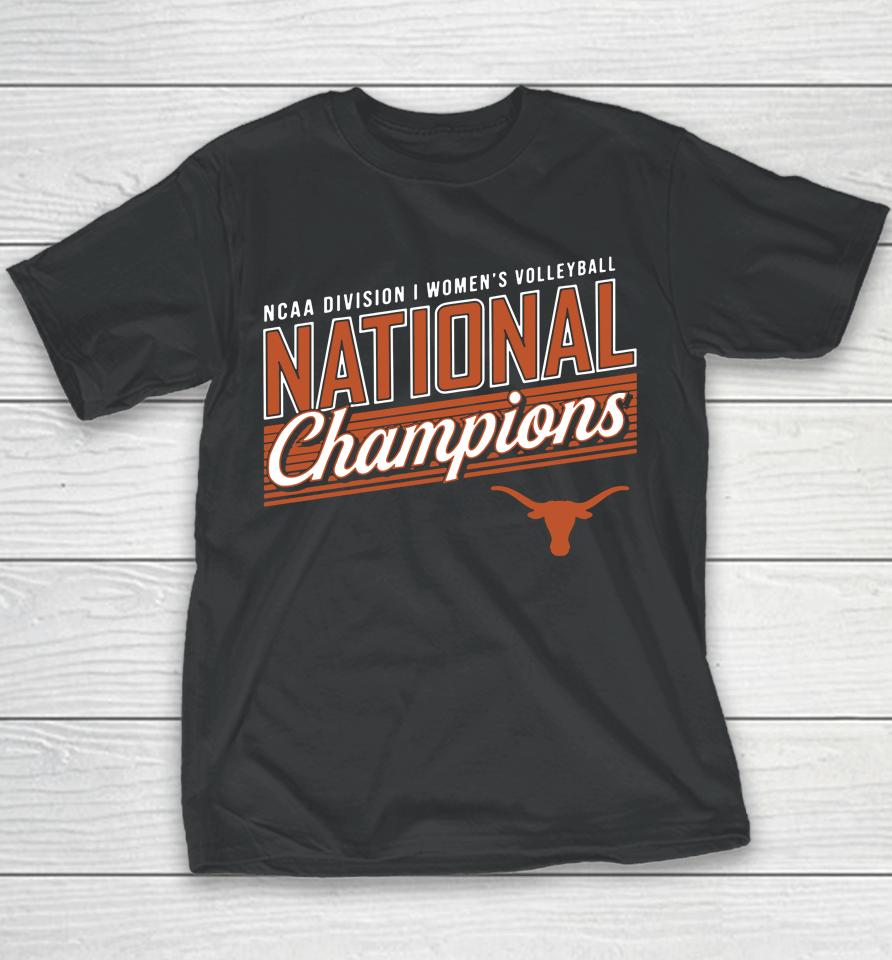 Men's Fanatics Branded Charcoal Texas Longhorns 2022 Women's Volleyball National Champions Youth T-Shirt
