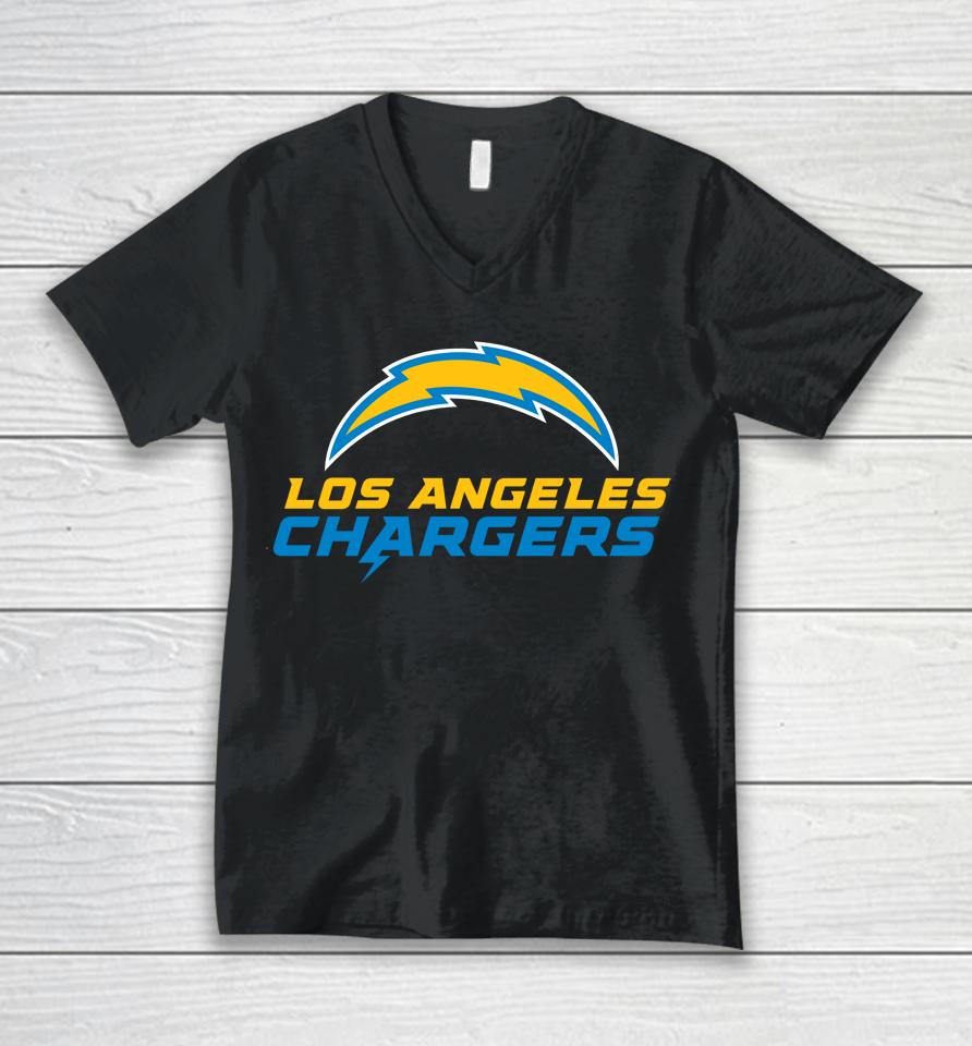 Men's Fanatics Branded Gray Los Angeles Chargers Big And Tall Team Lockup Unisex V-Neck T-Shirt