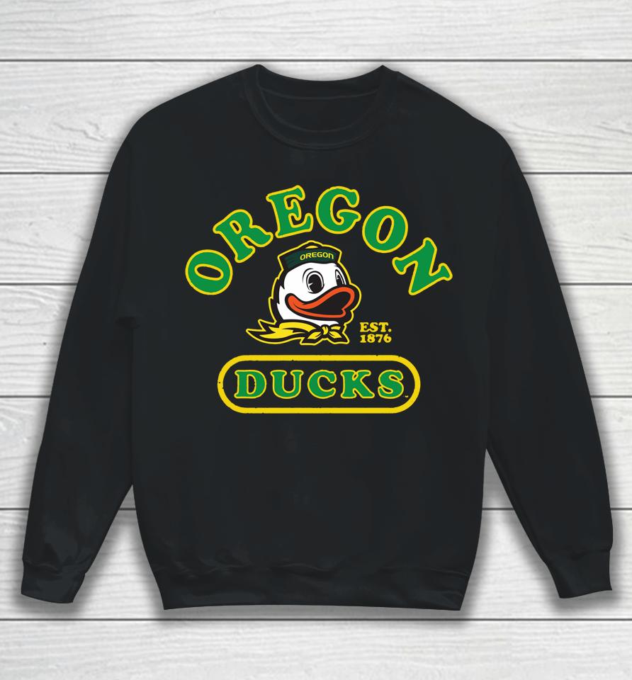 Men's Fanatics Branded Heather Charcoal Oregon Ducks Old-School Pill Enzyme Washed Sweatshirt