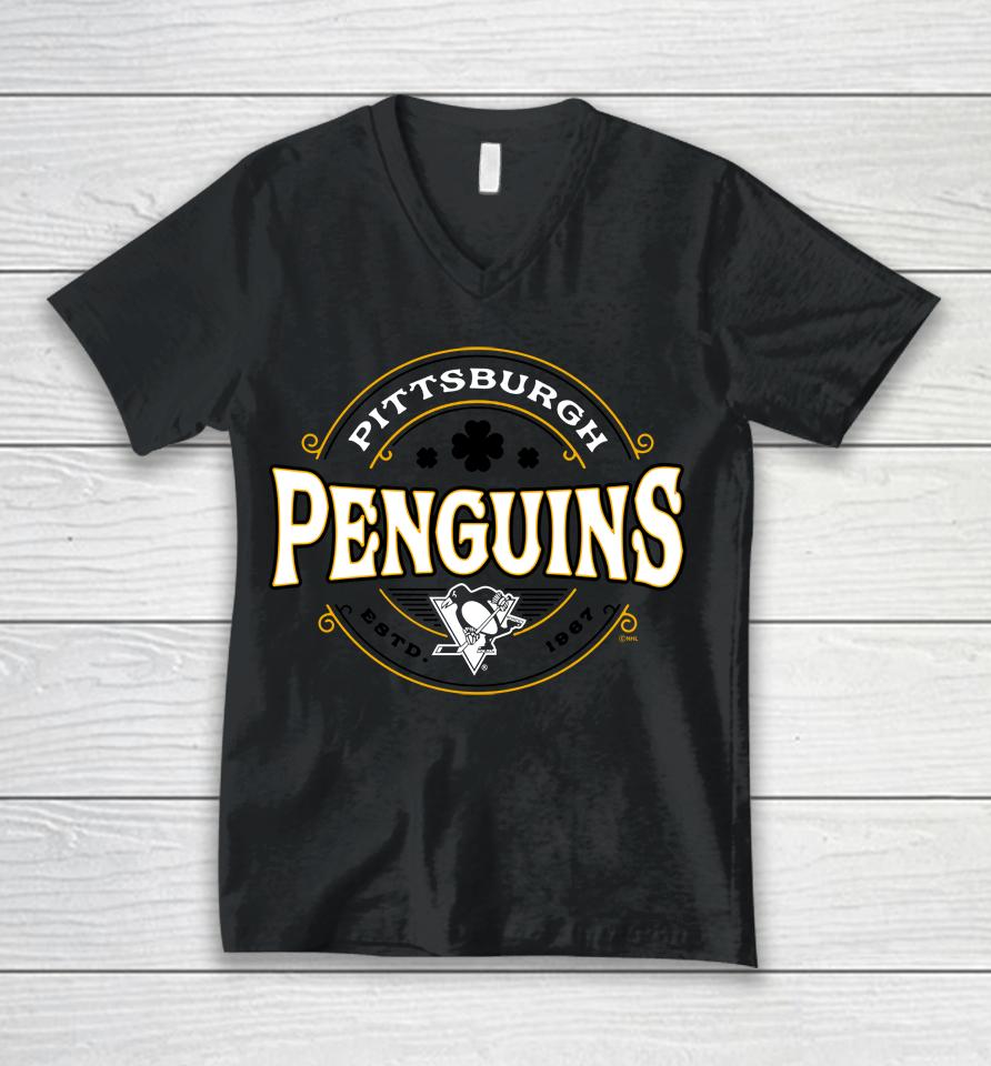 Men's Fanatics Branded Kelly Green Pittsburgh Penguins St Unisex V-Neck T-Shirt