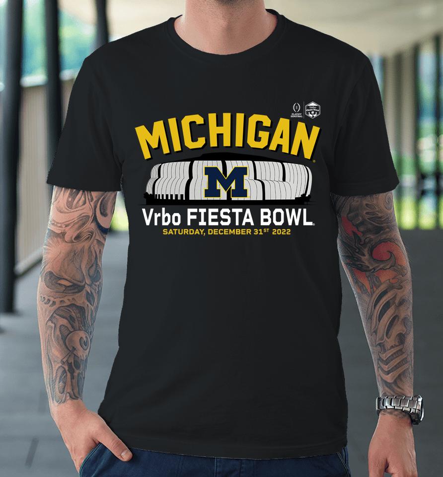 Men's Fanatics Branded Michigan Wolverines College Football Playoff 2022 Fiesta Bowl Gameday Stadium Premium T-Shirt