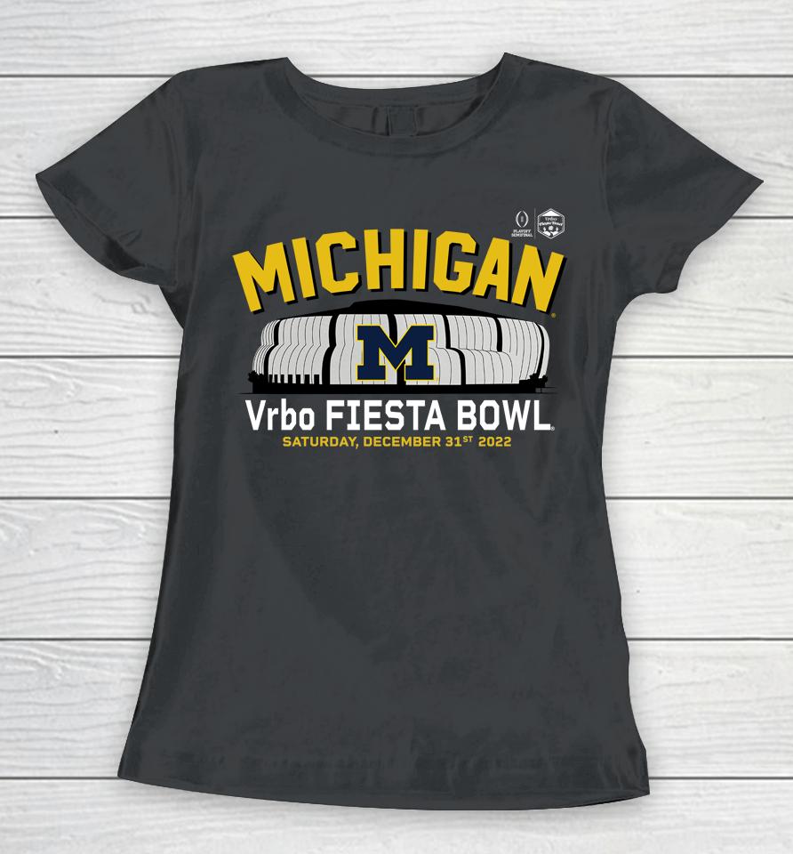 Men's Fanatics Branded Michigan Wolverines College Football Playoff 2022 Fiesta Bowl Gameday Stadium Women T-Shirt